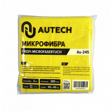 Au-245 PROFI-MICROFASERTUCH Микрофибра салфетка 40*40 см, желтая,уп-ка 2 шт, без оверлока, 280гр